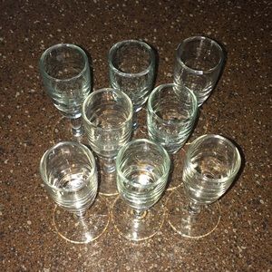 8 vintage shot glasses
